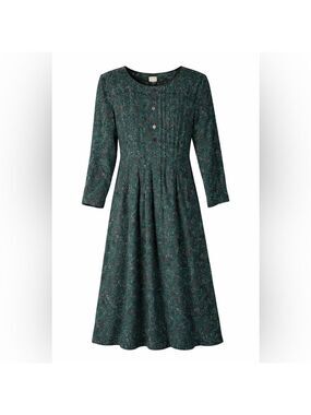 90s Cottagecore Darkacademia Emerald Green Dress Size 8P